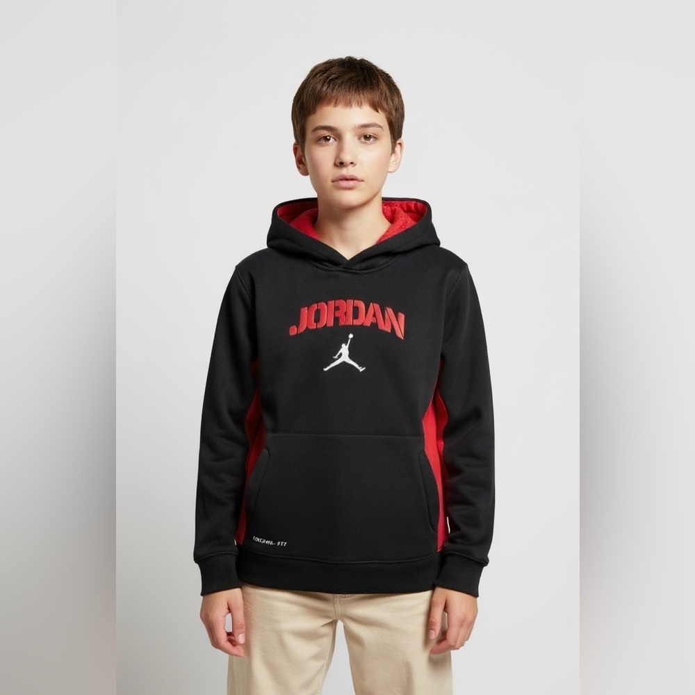 Jordan Youth Sweatshirt Hoodie Size Large Kidscore Gorpcore Classic Black & Red